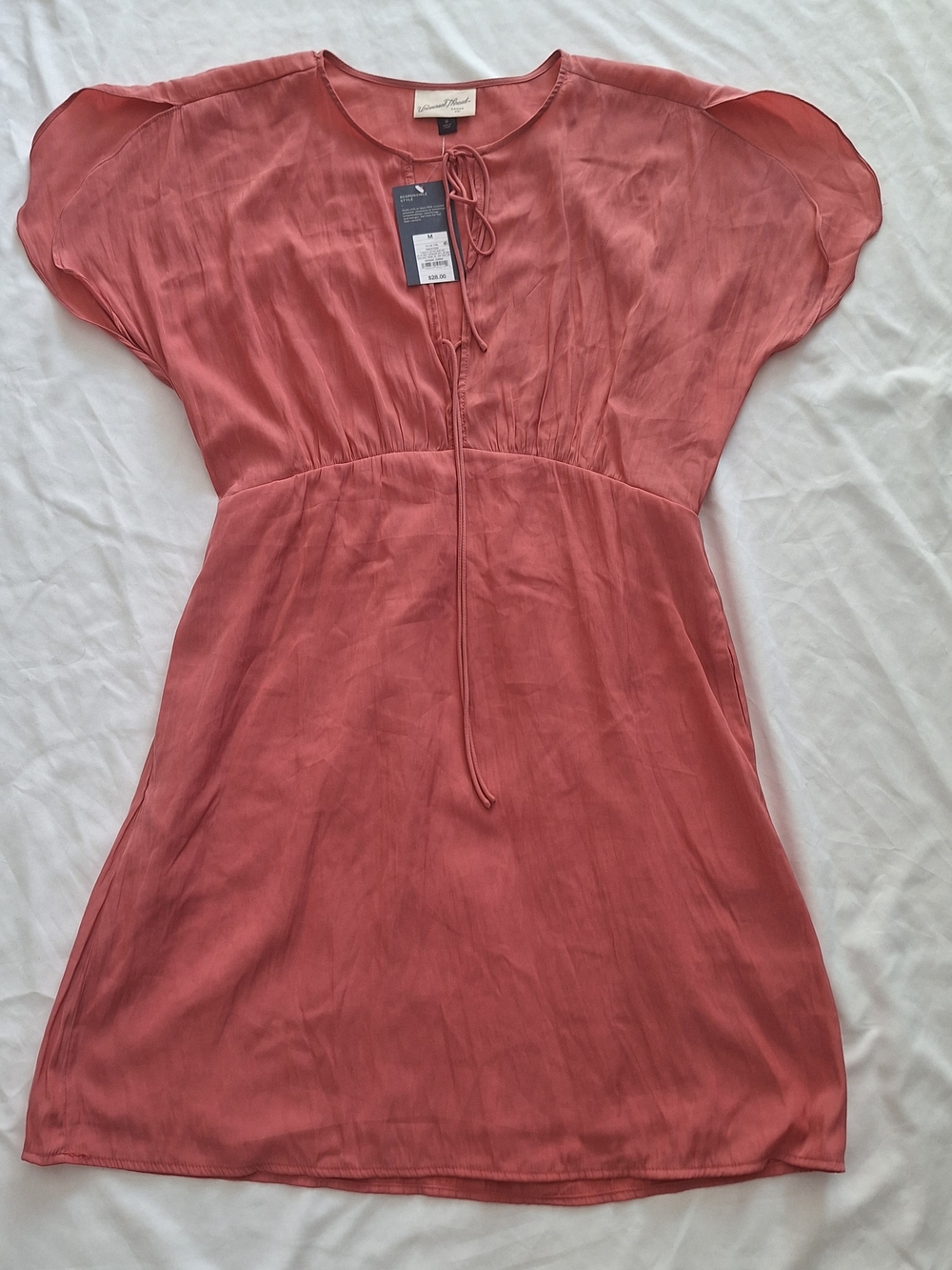 NWT Universal Thread Tie-Front Peachy/Pink Dress Size M